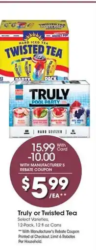 Kroger Truly or Twisted Tea offer