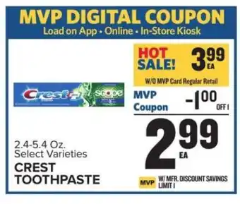 Food Lion Crest Toothpaste offer