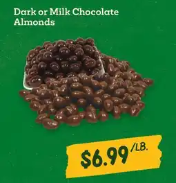 Sprouts Farmers Market Dark or Milk Chocolate Almonds offer