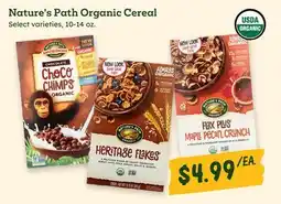 Sprouts Farmers Market Nature's Path Organic Cereal offer