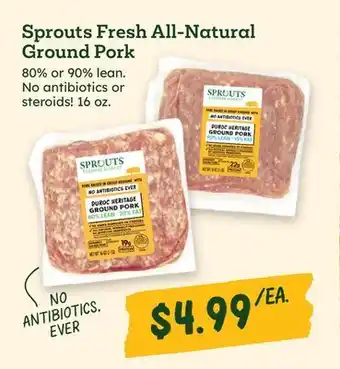 Sprouts Farmers Market Sprouts Fresh All-Natural Ground Pork offer