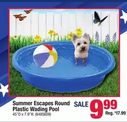 Ace Hardware Summer Escapes Round Plastic Wading Pool offer