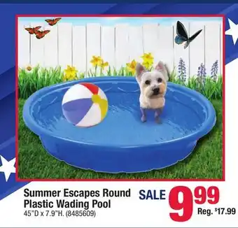 Ace Hardware Summer Escapes Round Plastic Wading Pool offer