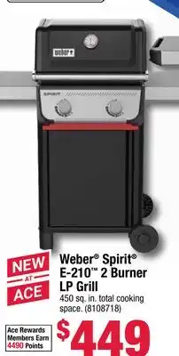 Ace Hardware Weber Spirit E-210 2 Burner LP Grill offer