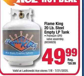 Ace Hardware Flame King 20 Lb. Steel Empty LP Tank offer