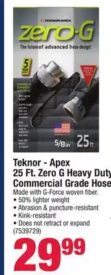 Ace Hardware Teknor-Apex 25 Ft. Zero G Heavy Duty Commercial Grade Hose offer
