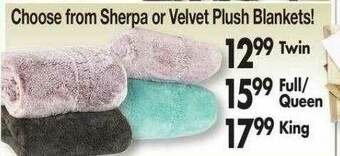 Ocean State Job Lot Choose From Sherpa Or Velvet Plush Blankets! offer