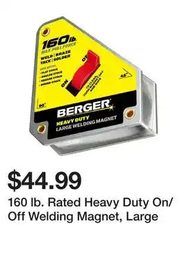Harbor Freight Tools 160 lb. Rated Heavy Duty On/Off Welding Magnet, Large offer