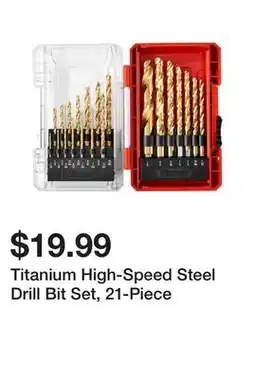 Harbor Freight Tools Titanium High-Speed Steel Drill Bit Set, 21-Piece offer