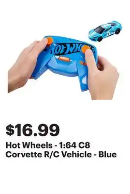 Best Buy Hot Wheels - 1:64 C8 Corvette R/C Vehicle - Blue offer
