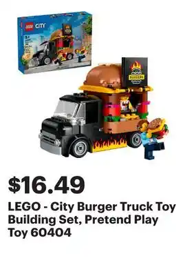 Best Buy LEGO - City Burger Truck Toy Building Set, Pretend Play Toy 60404 offer