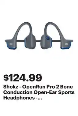 Best Buy Shokz - OpenRun Pro 2 Bone Conduction Open-Ear Sports Headphones - Steel Blue offer