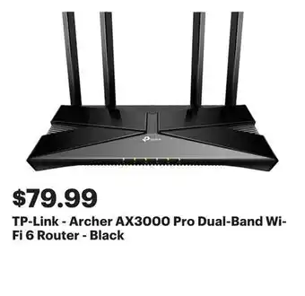 Best Buy TP-Link - Archer AX3000 Pro Dual-Band Wi-Fi 6 Router - Black offer