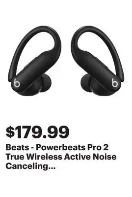 Best Buy Beats - Powerbeats Pro 2 True Wireless Active Noise Canceling Earbuds - Jet Black offer