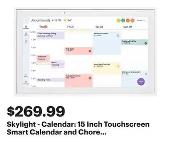 Best Buy Skylight - Calendar: 15 Inch Touchscreen Smart Calendar and Chore Chart - White offer