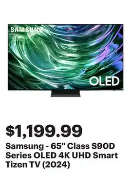 Best Buy Samsung - 65 Class S90D Series OLED 4K UHD Smart Tizen TV (2024) offer