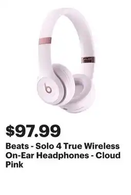 Best Buy Beats - Solo 4 True Wireless On-Ear Headphones - Cloud Pink offer