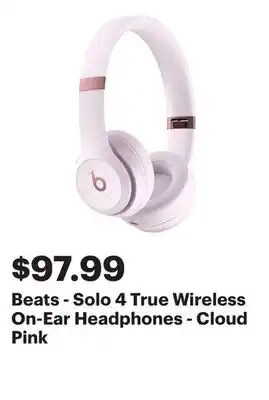 Best Buy Beats - Solo 4 True Wireless On-Ear Headphones - Cloud Pink offer
