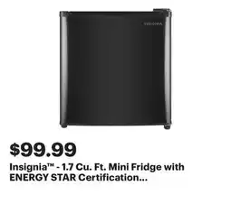 Best Buy Insignia - 1.7 Cu. Ft. Mini Fridge with ENERGY STAR Certification - Black offer