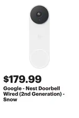 Best Buy Google - Nest Doorbell Wired (2nd Generation) - Snow offer