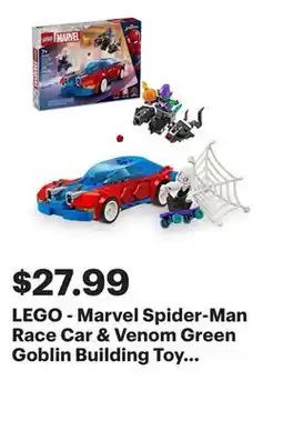 Best Buy LEGO - Marvel Spider-Man Race Car & Venom Green Goblin Building Toy 76279 offer