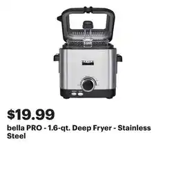 Best Buy bella PRO - 1.6-qt. Deep Fryer - Stainless Steel offer