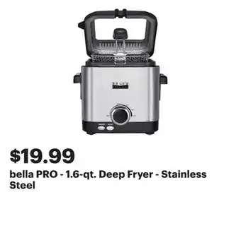 Best Buy bella PRO - 1.6-qt. Deep Fryer - Stainless Steel offer