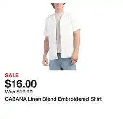 Marshalls CABANA Linen Blend Embroidered Shirt offer