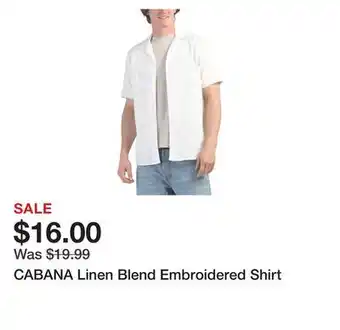 Marshalls CABANA Linen Blend Embroidered Shirt offer