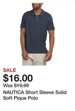 Marshalls NAUTICA Short Sleeve Solid Soft Pique Polo offer