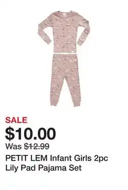 Marshalls PETIT LEM Infant Girls 2pc Lily Pad Pajama Set offer