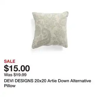 Marshalls DEVI DESIGNS 20x20 Artie Down Alternative Pillow offer
