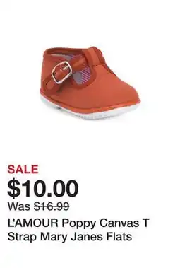 Marshalls L'AMOUR Poppy Canvas T Strap Mary Janes Flats offer