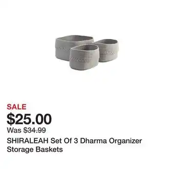 Marshalls SHIRALEAH Set Of 3 Dharma Organizer Storage Baskets offer