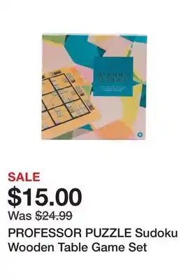 Marshalls PROFESSOR PUZZLE Sudoku Wooden Table Game Set offer