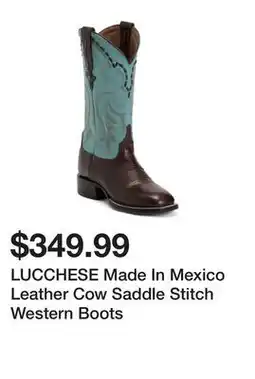 Marshalls LUCCHESE Made In Mexico Leather Cow Saddle Stitch Western Boots offer