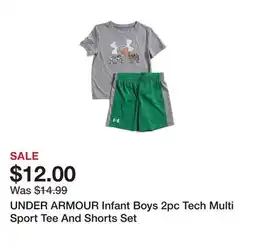 Marshalls UNDER ARMOUR Infant Boys 2pc Tech Multi Sport Tee And Shorts Set offer