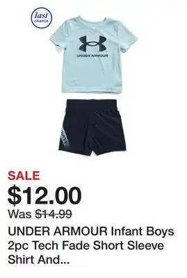 Marshalls UNDER ARMOUR Infant Boys 2pc Tech Fade Short Sleeve Shirt And Shorts Set offer