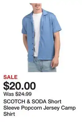 Marshalls SCOTCH & SODA Short Sleeve Popcorn Jersey Camp Shirt offer