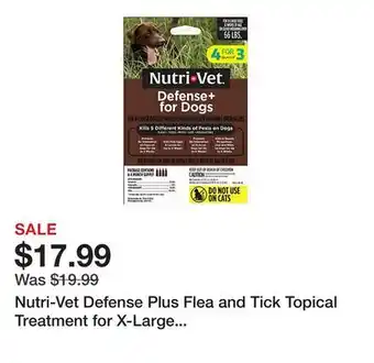 Tractor Supply Company Nutri-Vet Defense Plus Flea and Tick Topical Treatment for X-Large Dogs, 4 ct offer