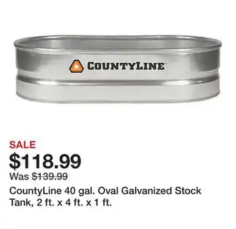 Tractor Supply Company CountyLine 40 gal. Oval Galvanized Stock Tank, 2 ft. x 4 ft. x 1 ft offer