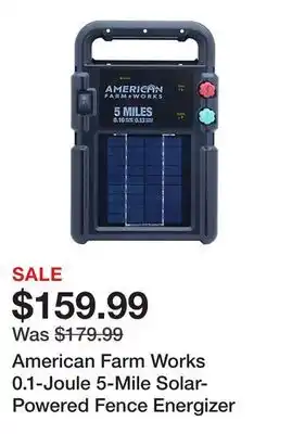 Tractor Supply Company American Farm Works 0.1-Joule 5-Mile Solar-Powered Fence Energizer offer