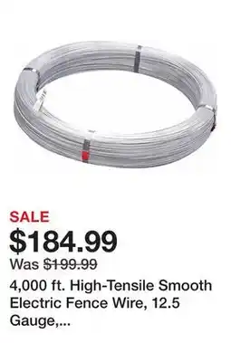 Tractor Supply Company 4,000 ft. High-Tensile Smooth Electric Fence Wire, 12.5 Gauge, 200,000 PSI offer