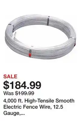 Tractor Supply Company 4,000 ft. High-Tensile Smooth Electric Fence Wire, 12.5 Gauge, 200,000 PSI offer
