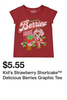 Five Below Kid's Strawberry Shortcake Delicious Berries Graphic Tee offer