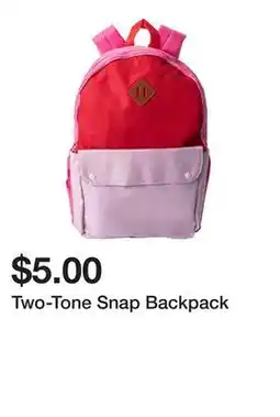 Five Below Two-Tone Snap Backpack offer