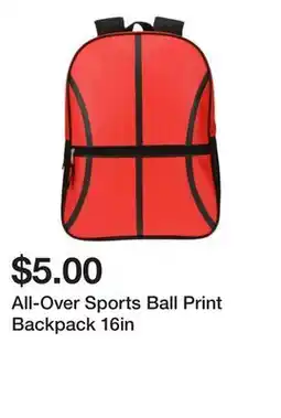 Five Below All-Over Sports Ball Print Backpack 16in offer