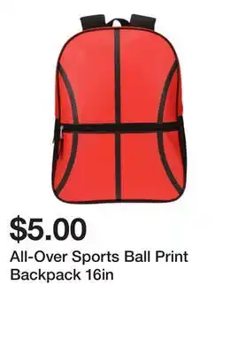 Five Below All-Over Sports Ball Print Backpack 16in offer