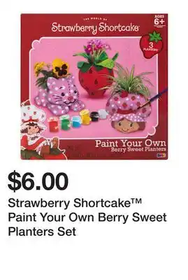 Five Below Strawberry Shortcake Paint Your Own Berry Sweet Planters Set offer