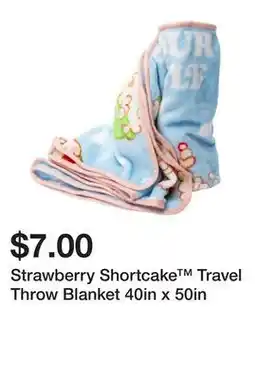 Five Below Strawberry Shortcake Travel Throw Blanket 40in x 50in offer